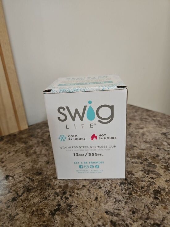 swig life Other - NIB Swig Life Stainless Steel Stemless Wine Cup Metallic Shimmer Rose Gold 12oz